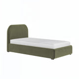 Flair Alba Single Ottoman Bed Velvet Khaki Green