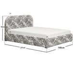 Flair Alba Tree Print Ottoman Bed Beige-Double