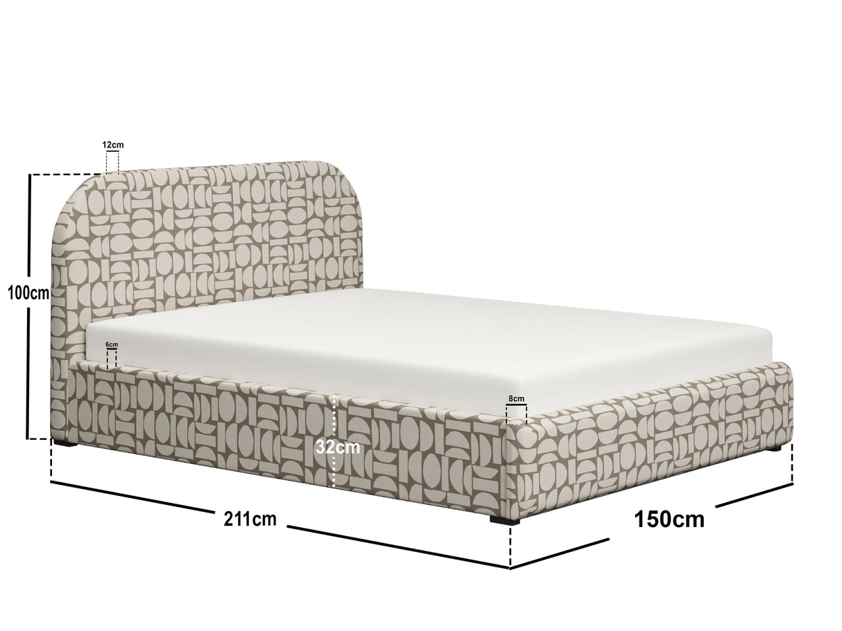 Flair Alba Jacquard Pattern Ottoman Bed Beige Chenille-Double
