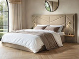 Flair Alice Hotel Ottoman Bed with USB Gold Lights Beige Velvet Double