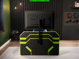 Recoil Alister Side Lift TV Ottoman Bed Black & Green Single