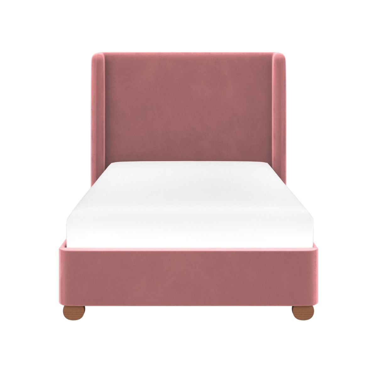 Flair Alma Single Winged Headboard Bed Pink Velvet
