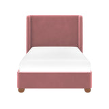 Flair Alma Single Winged Headboard Bed Pink Velvet