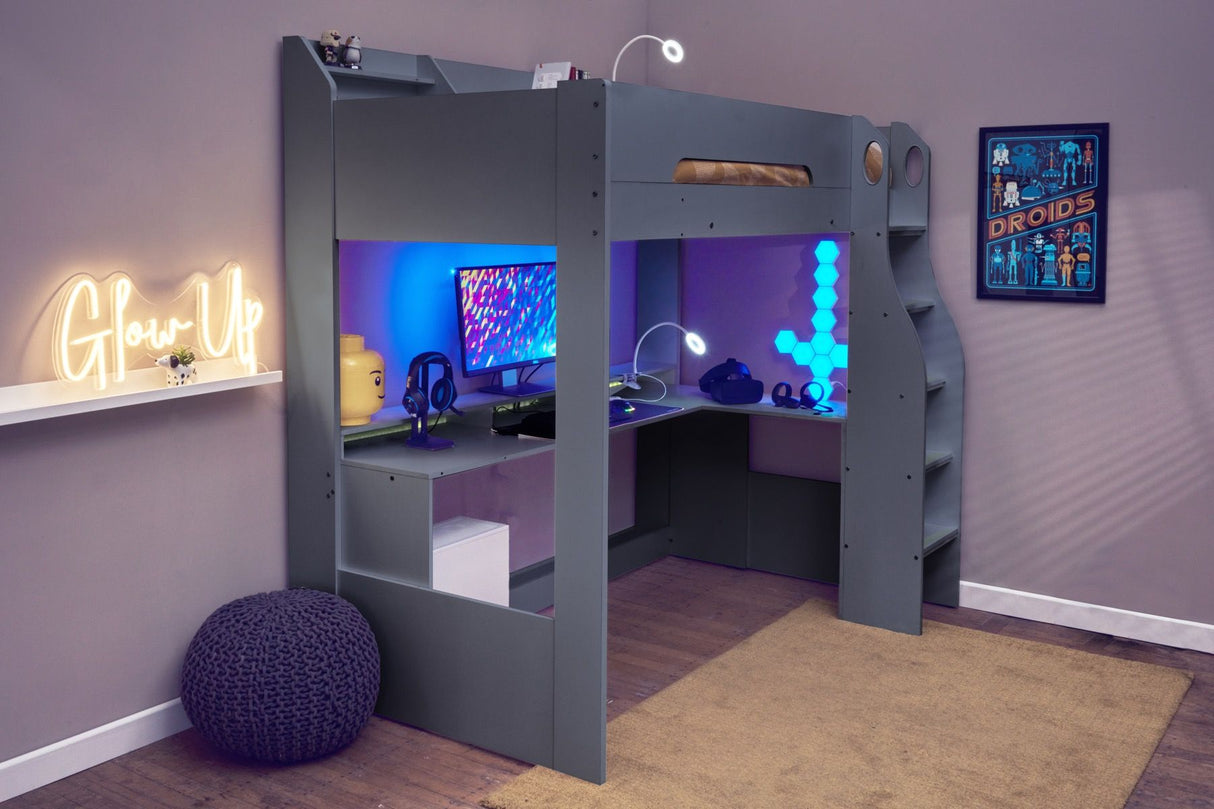 Flair Skyhigh Single Gaming High Sleeper Anthracite