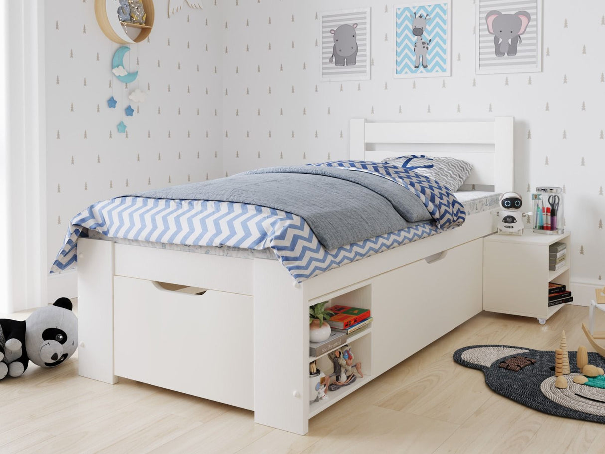 Noomi Hansa Storage Bed Frame White (FSC-Certified)