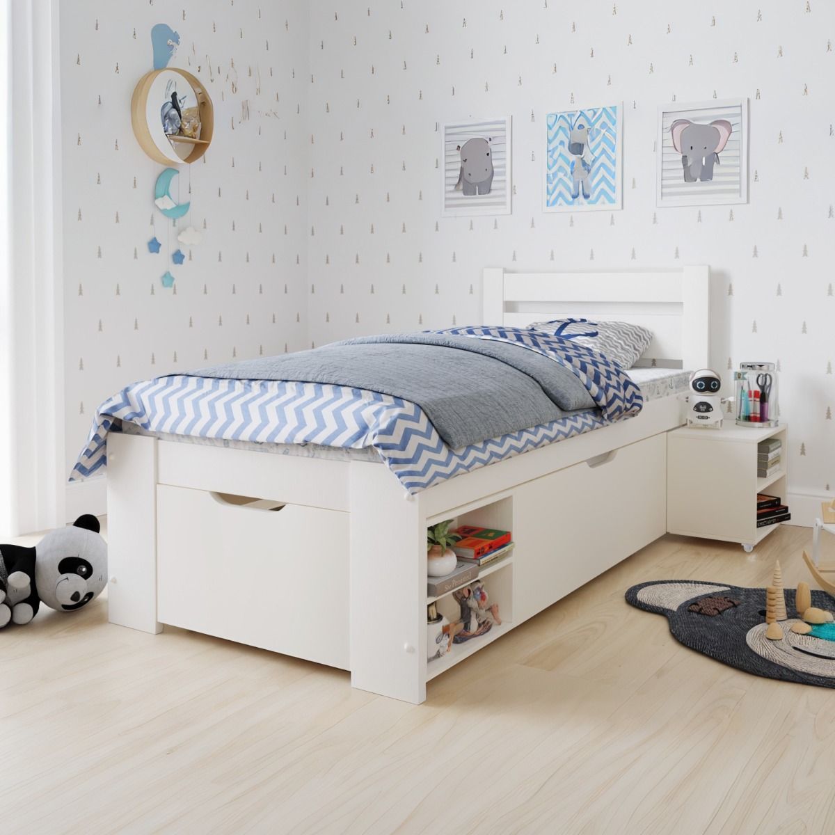 Noomi Hansa Storage Bed Frame White (FSC-Certified)