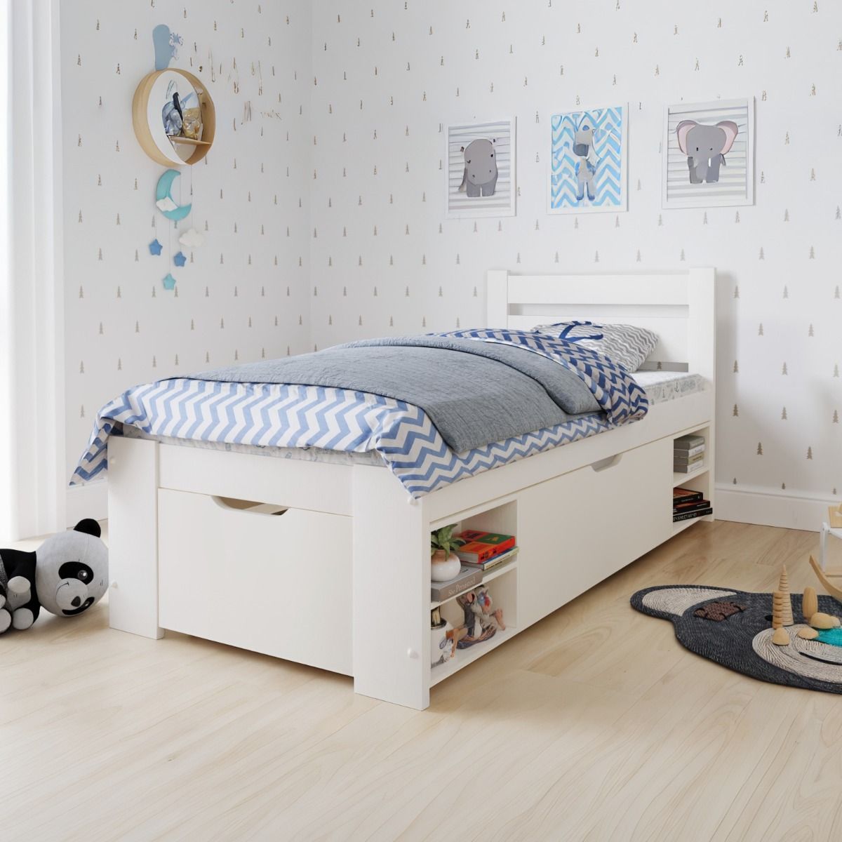Noomi Hansa Storage Bed Frame White (FSC-Certified)
