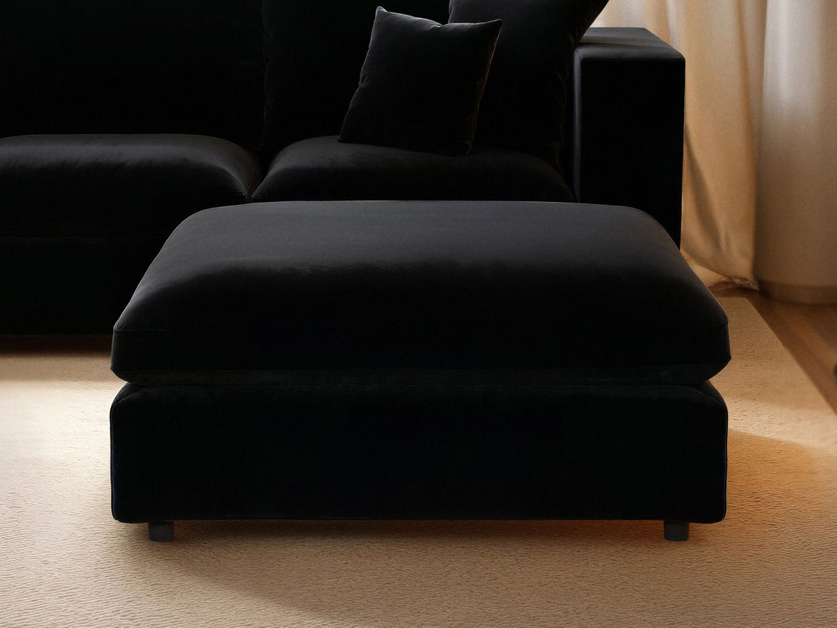 SOLACE+CO Asher Footstool Black Velvet