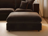 SOLACE+CO Asher 3 Seater Sofa with Reversible Footstool Mocha Velvet