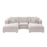 SOLACE+CO Asher Footstool Beige Boucle