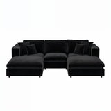 SOLACE+CO Asher Footstool Black Velvet