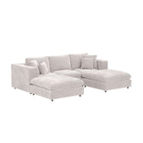 SOLACE+CO Asher Footstool Beige Boucle