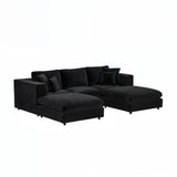 SOLACE+CO Asher Footstool Black Velvet