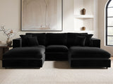 SOLACE+CO Asher Footstool Black Velvet