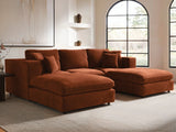 SOLACE+CO Asher Footstool Burnt Orange Chenille
