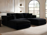 SOLACE+CO Asher Footstool Black Velvet