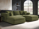 SOLACE+CO Asher Footstool Khaki Green Velvet