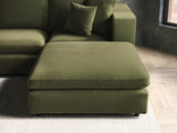 SOLACE+CO Asher Footstool Khaki Green Velvet