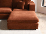 SOLACE+CO Asher Footstool Burnt Orange Chenille