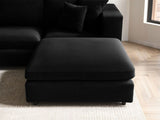 SOLACE+CO Asher Footstool Black Velvet