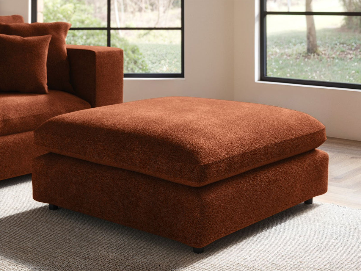 SOLACE+CO Asher Footstool Burnt Orange Chenille