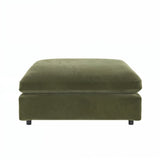 SOLACE+CO Asher Footstool Khaki Green Velvet