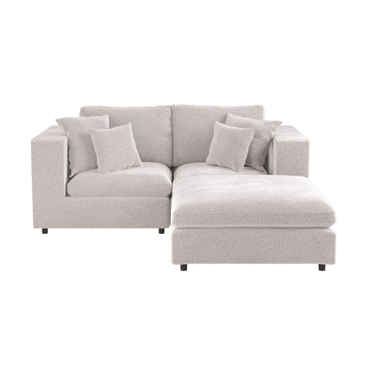 SOLACE+CO Asher 3 Seater Sofa with Reversible Footstool Beige Boucle