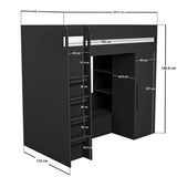 Flair Aspen Ribbed High Sleeper with Storage & Wardrobe Black