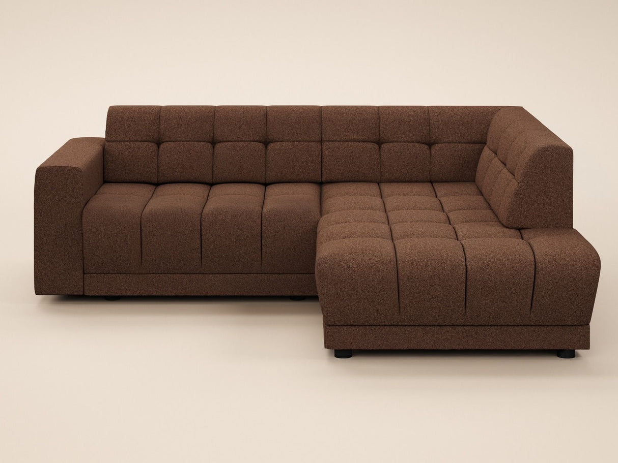 SOLACE+CO Asta 3-Seater Right Corner Sofa Brown Fabric
