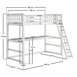 Flair Jules High Sleeper with Desk White