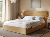 SOLACE+CO Atlas Ottoman Bed Sand Velvet Double