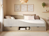 Flair Aubrey Low Sleeper Bed Beige Velvet &amp; Beige Cord