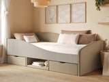 Flair Aubrey Low Sleeper Bed Beige Velvet &amp; Beige Cord