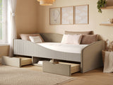 Flair Aubrey Low Sleeper Bed Beige Velvet &amp; Beige Cord