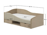 Flair Aubrey Low Sleeper Bed Beige Velvet &amp; Beige Cord