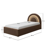 Flair Ava Single Velvet Ottoman Bed Brown