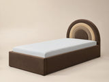 Flair Ava Single Velvet Ottoman Bed Brown