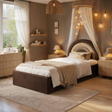 Flair Ava Single Velvet Ottoman Bed Brown
