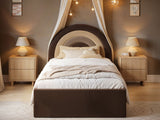 Flair Ava Single Velvet Ottoman Bed Brown