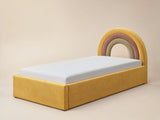 Flair Ava Single Velvet Ottoman Bed Mustard