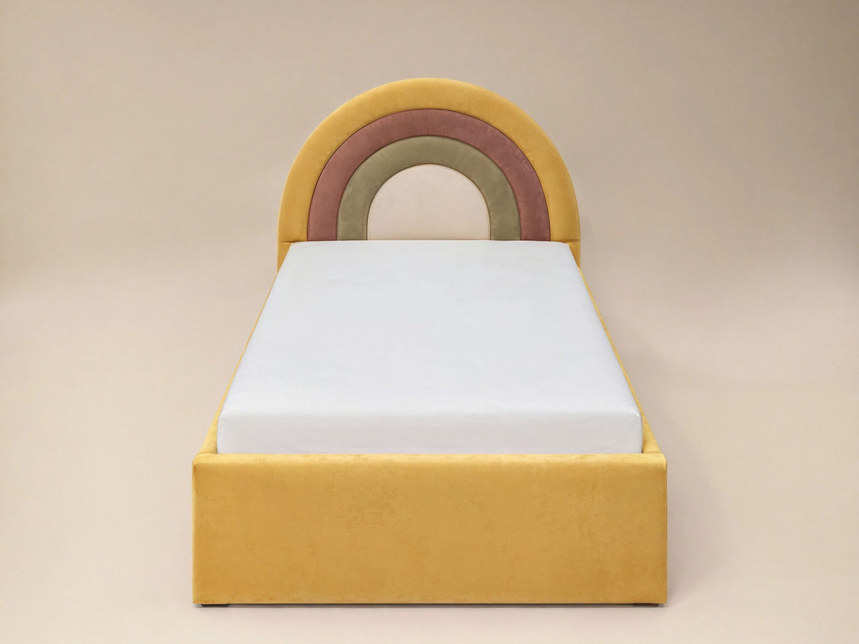 Flair Ava Single Velvet Ottoman Bed Mustard
