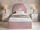 Flair Ava Single Ottoman Bed Pink Velvet