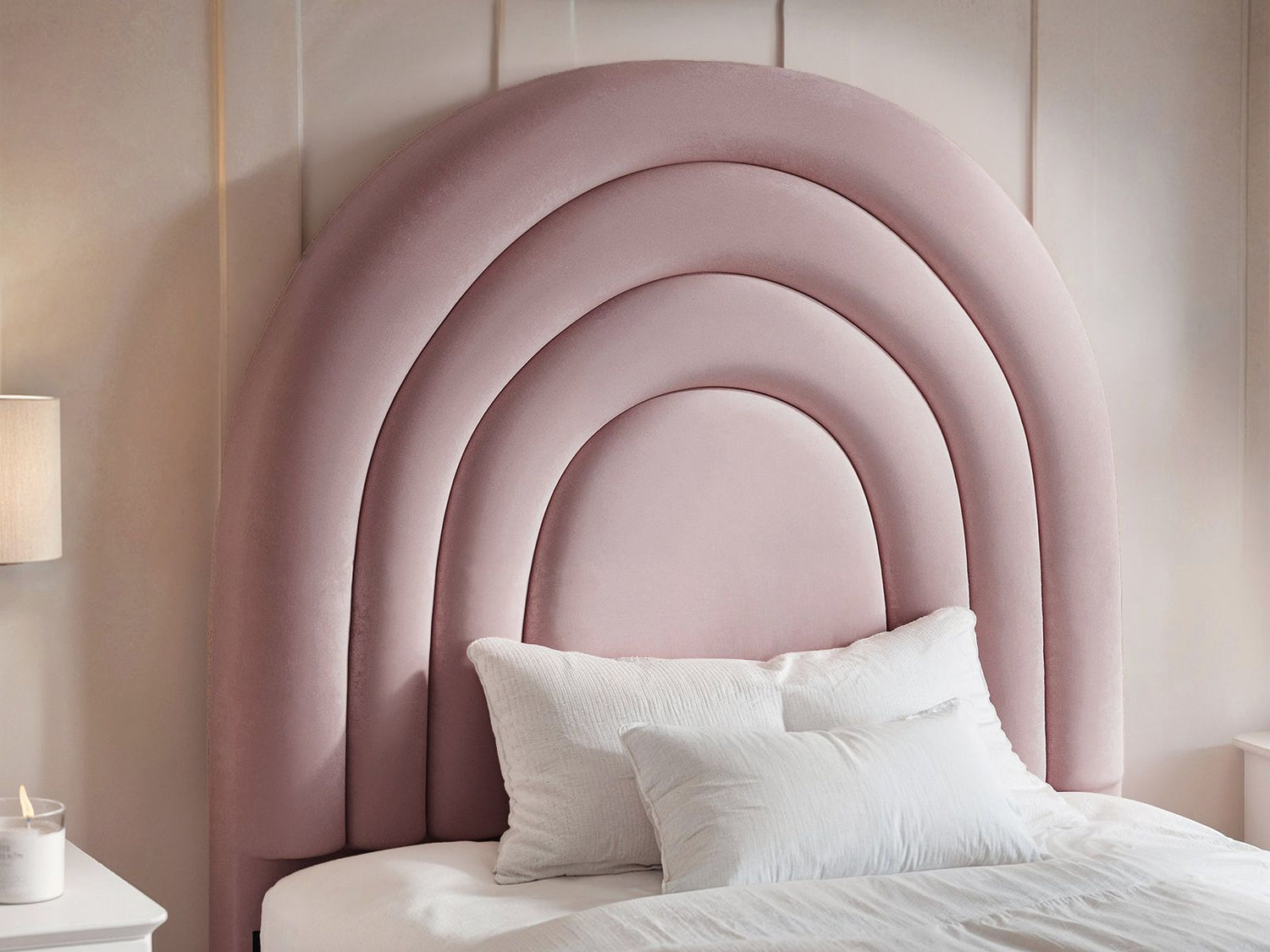 Flair Ava Single Ottoman Bed Pink Velvet