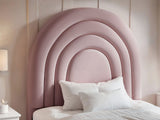 Flair Ava Single Ottoman Bed Pink Velvet