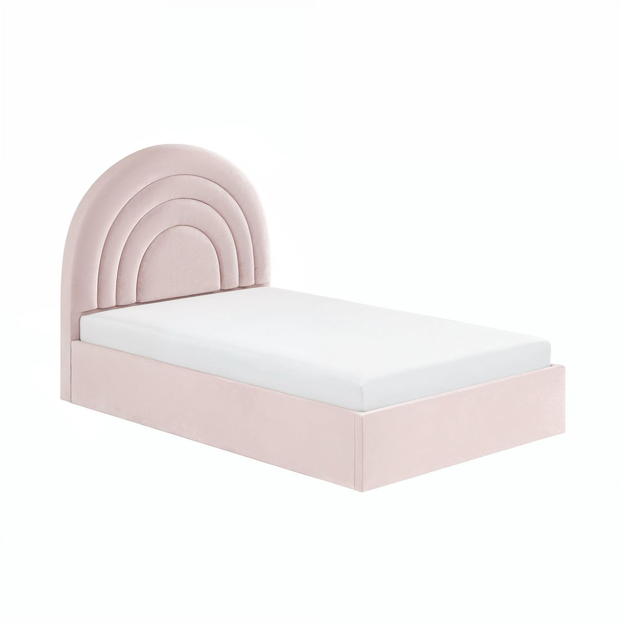 Flair Ava Small Double Ottoman Bed Pink Velvet