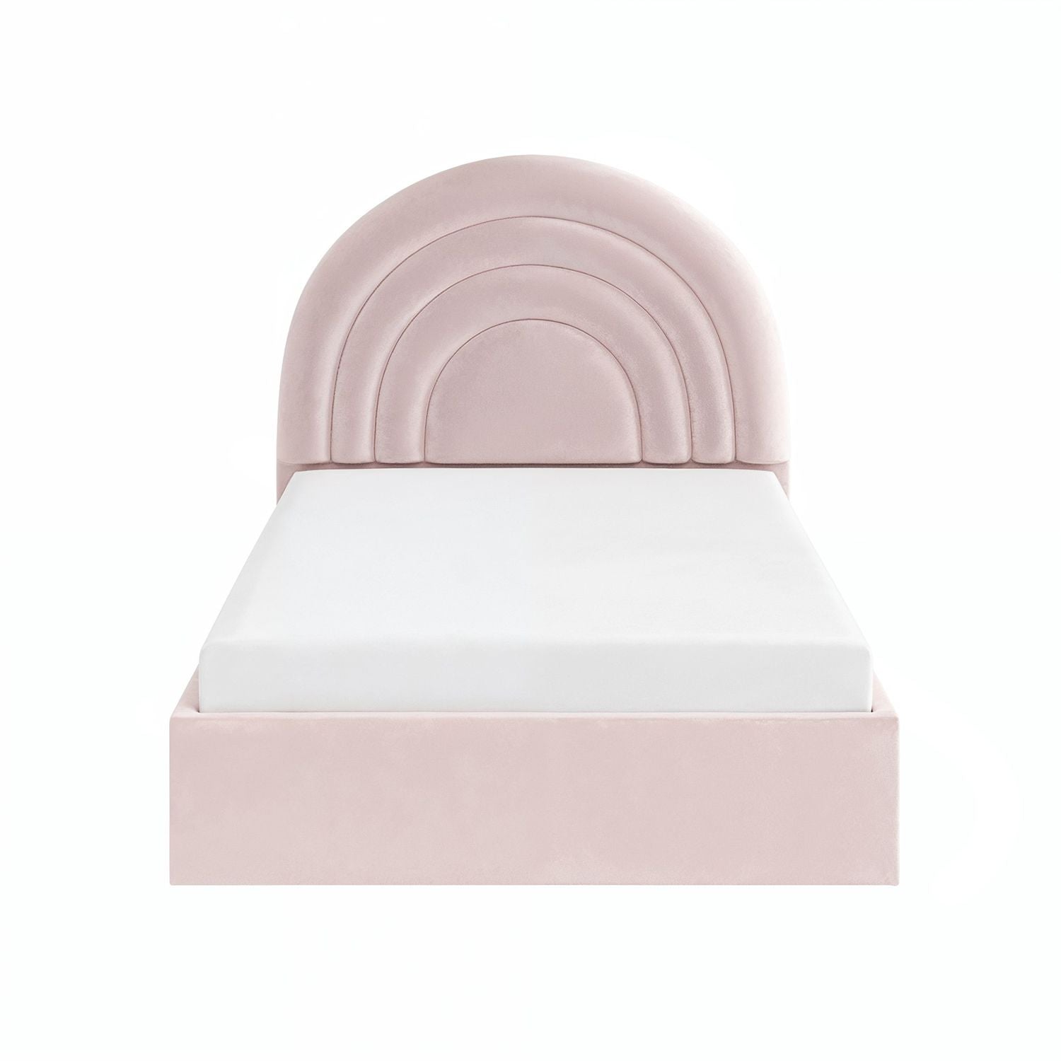 Flair Ava Small Double Ottoman Bed Pink Velvet