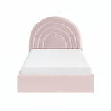 Flair Ava Small Double Ottoman Bed Pink Velvet
