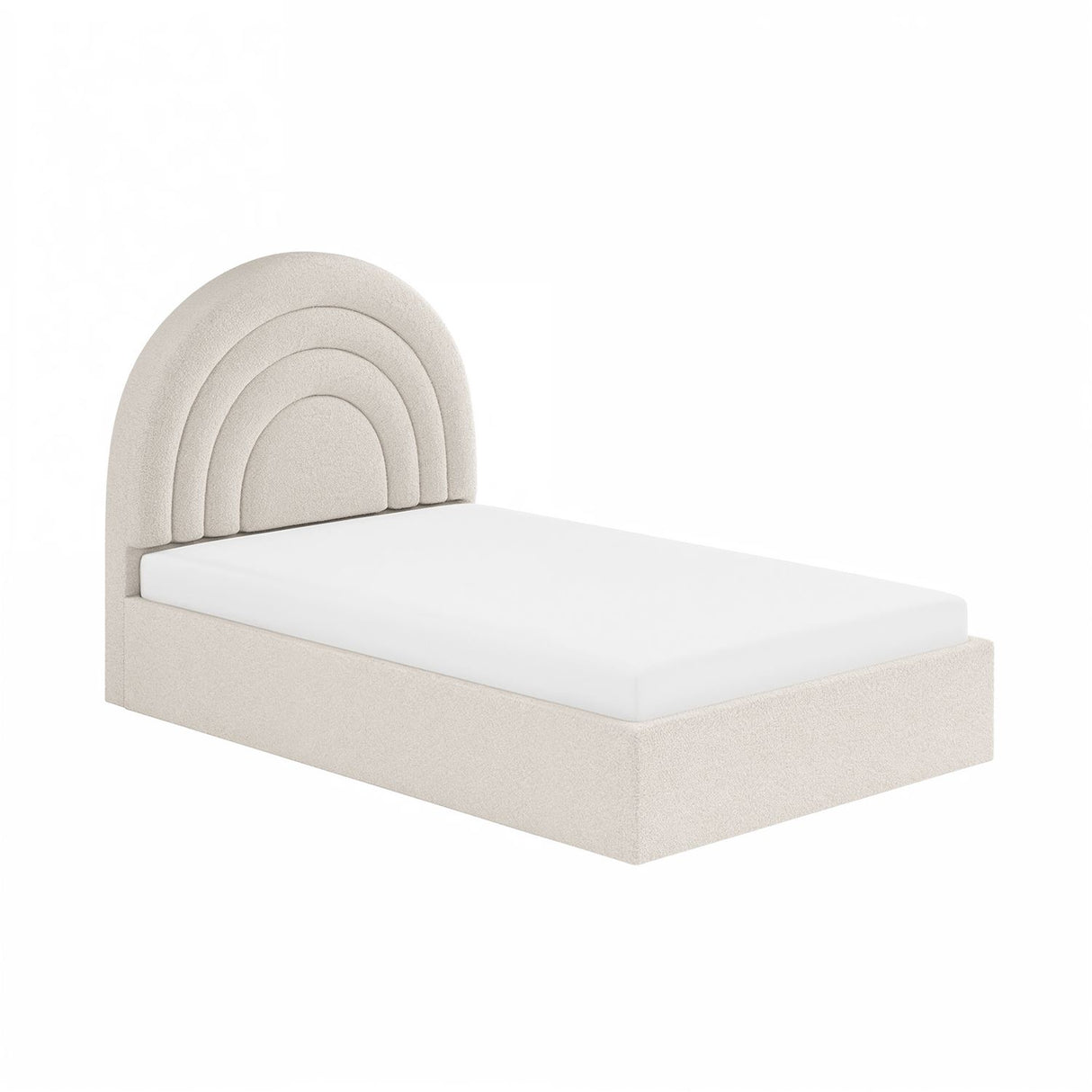 Flair Ava Small Double Ottoman Bed Cream Boucle
