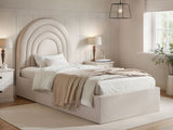 Flair Ava Single Ottoman Bed Cream Boucle