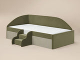Flair Aviana Low Sleeper Bed Olive Green Velvet & Beige Cord